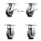 Service Caster 6 Inch Thermoplastic Rubber Caster Brakes/Swivel Locks and 2 Rigid SCC, 2PK SCC-35S620-TPRBD-SLB-BSL-2-R-2 - alternate 1